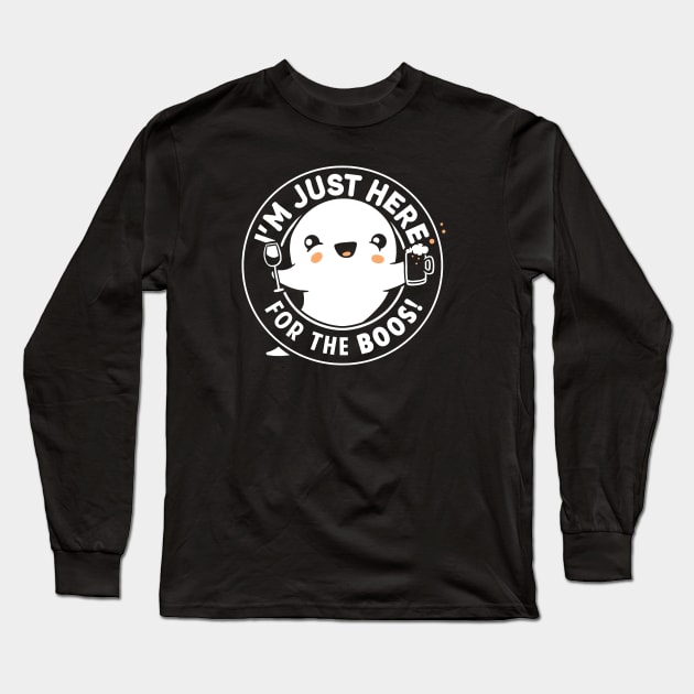 I'm Just Here for the Boos, Cute Halloween Ghost Long Sleeve T-Shirt by Boots